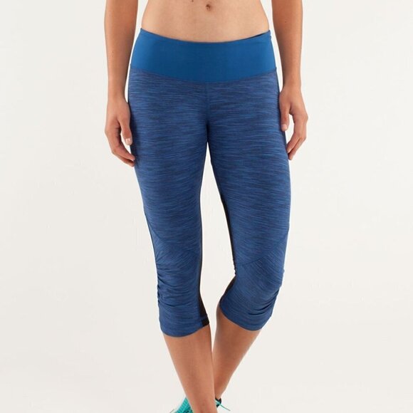 Lululemon Run: For Your Life Crop - 6 Wee Are From Space Limitless Blue Black - Picture 2 of 7
